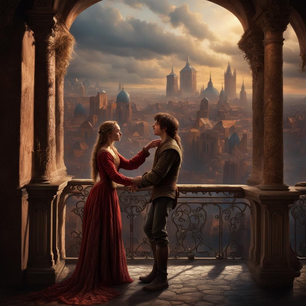 Romeo and Juliet Baloney Embrace: Digital Matte Painting