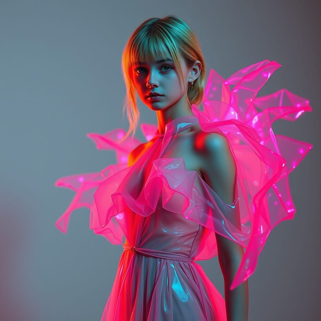Ethereal Pink Dress Comes Alive with Surreal Digital Art