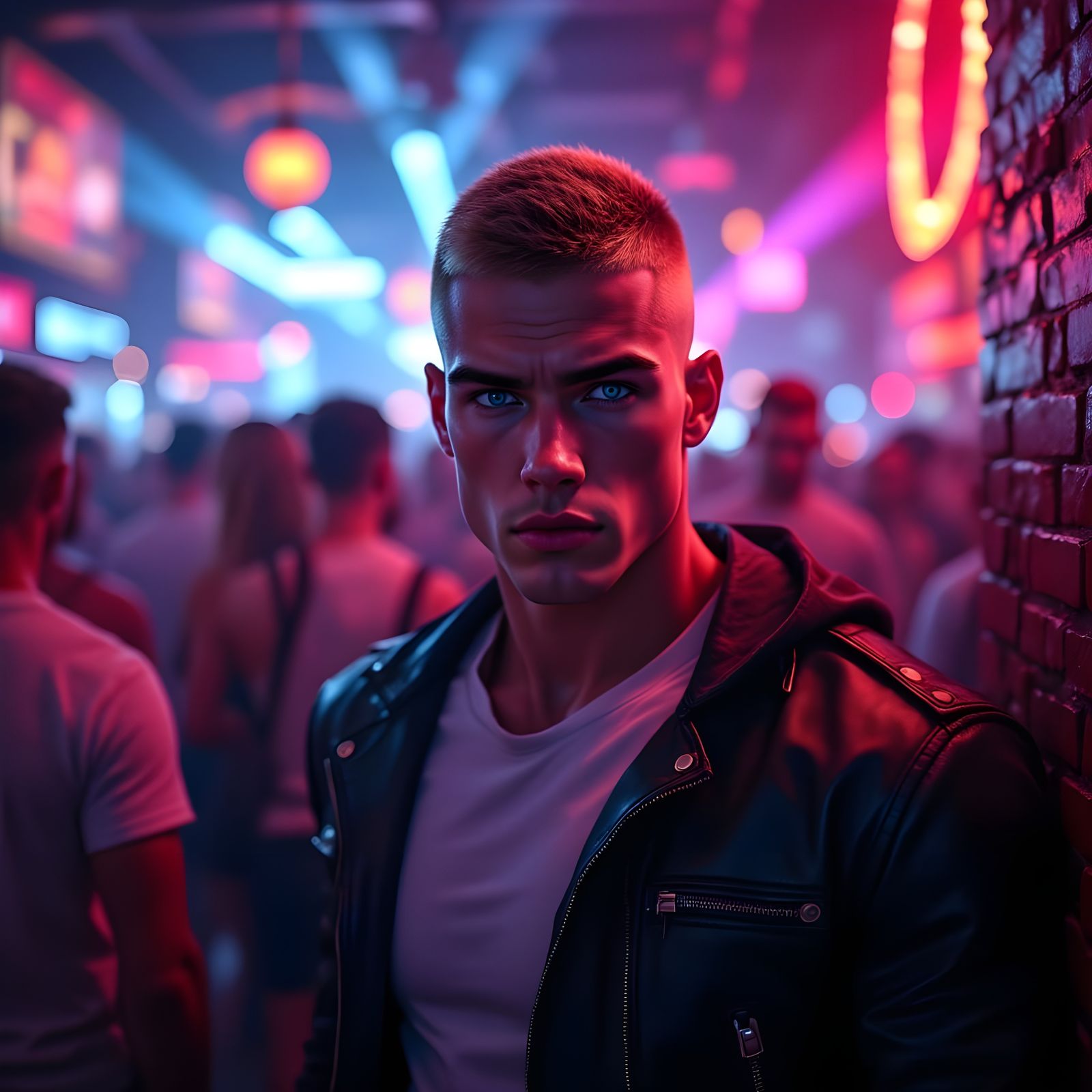 Impatient Man in Gay Club in Anime Style