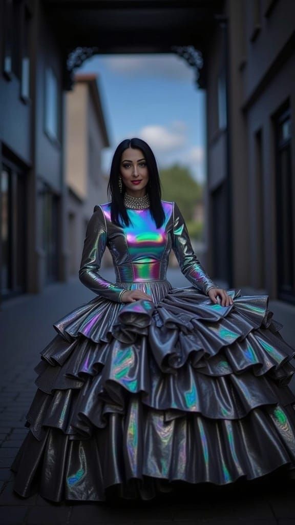 Dazzling Chrome Metallic Dress in Vibrant Colors