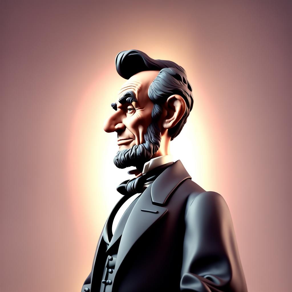 Abraham Lincoln as Pixar-Style 3D Digital Art