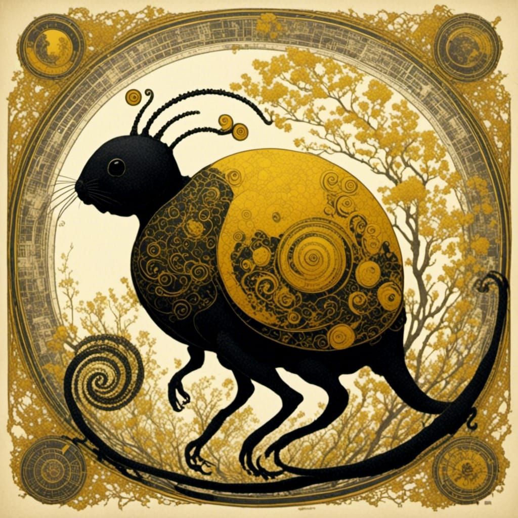 Steampunk Yellow Design in a Pop Art Style