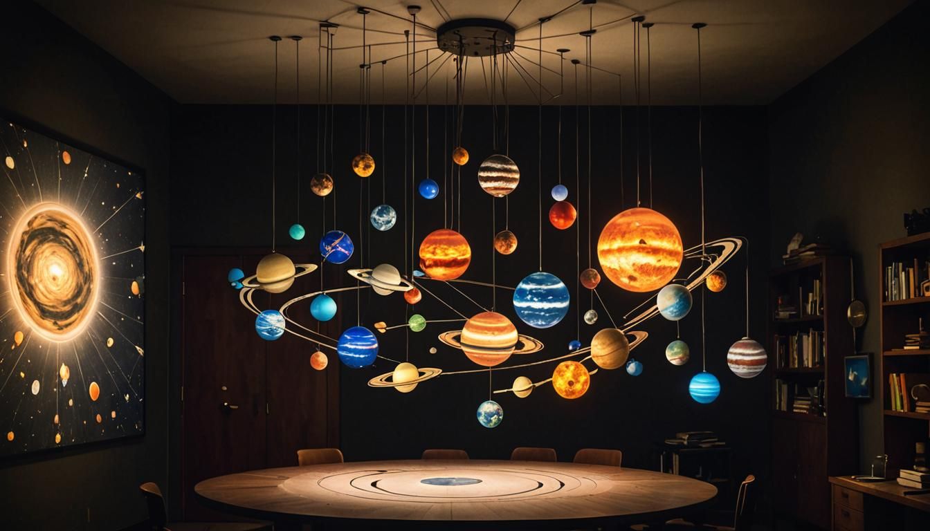 Glowing Planetary Mobile Lamp Illuminates Dark Space