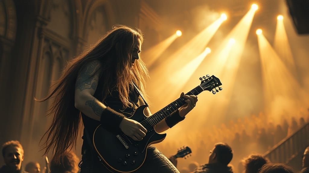 Rockstar Guitar Solo in Gothic Cathedral