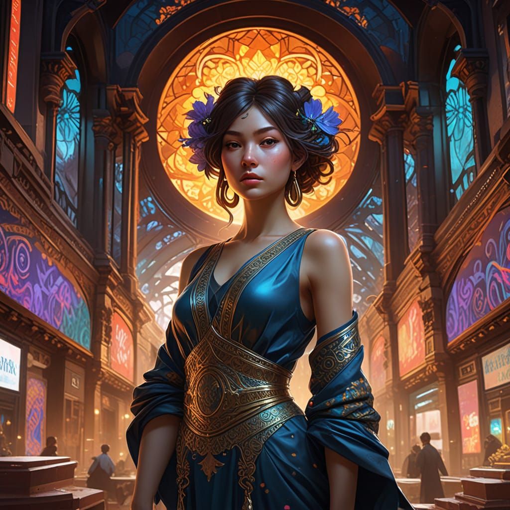Ethereal Goddess in Fantasy Setting
