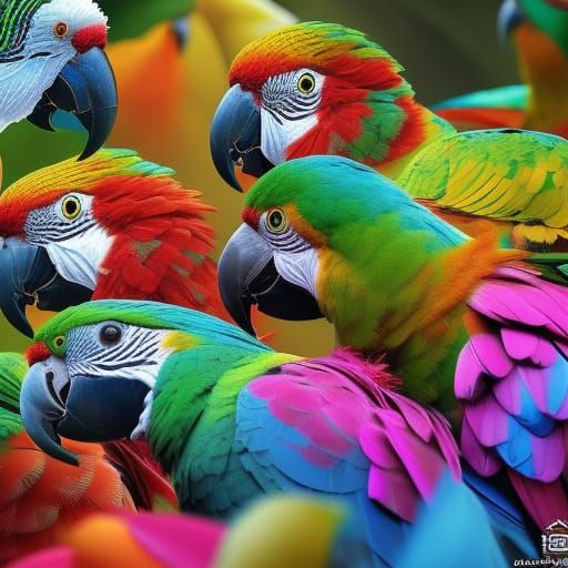 Parrot Paradise: Hyperrealistic 3D Rendering