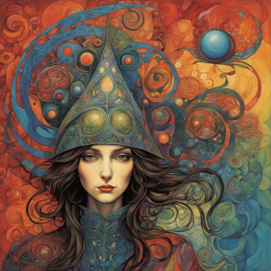 Abstract Surreal Colorful Silhouettes in Vibrant Style