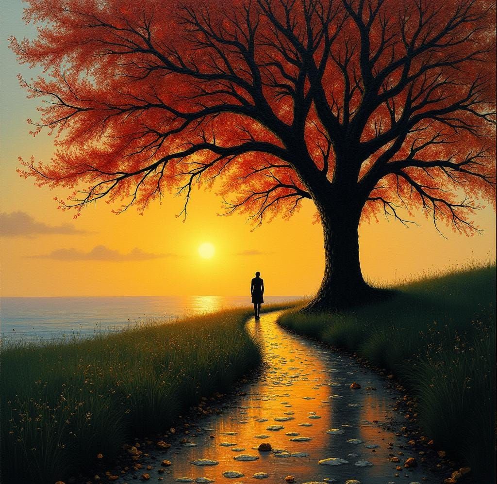 Surreal Landscape Inspired by Velvet Painting