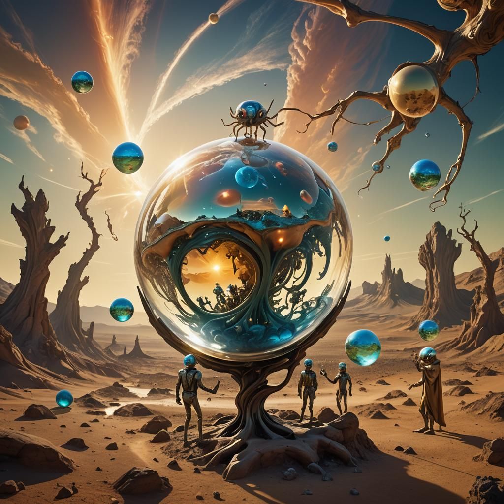 Martian Glassblowers in a Surrealist Dreamscape