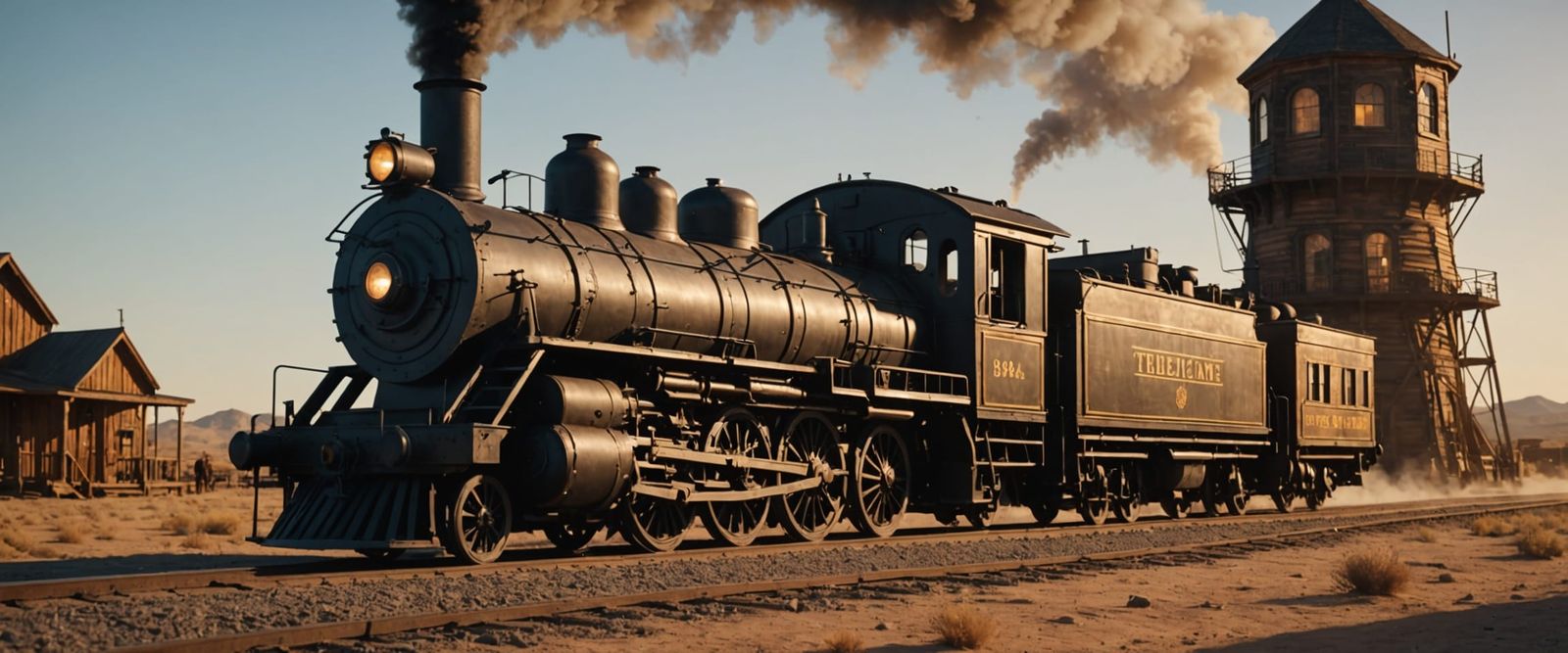 Vintage Steam Locomotive in the American Wild West