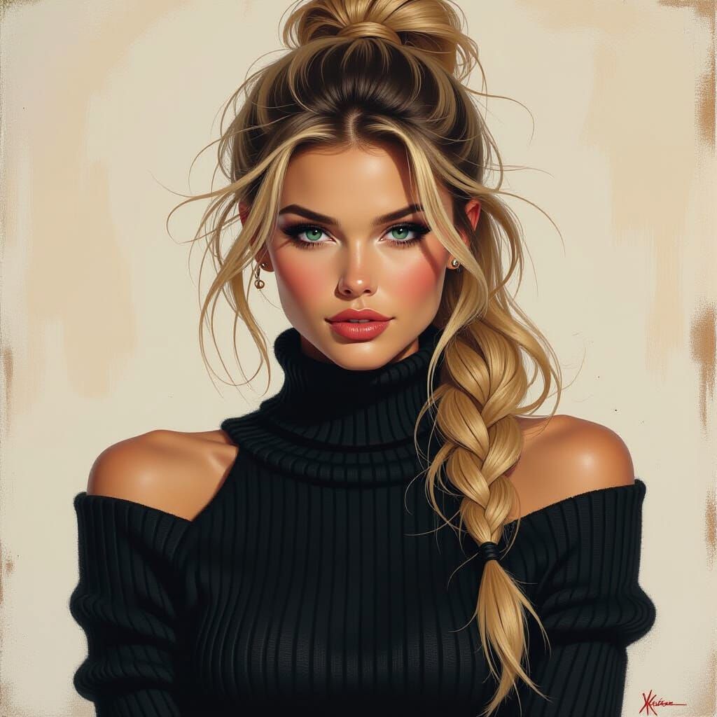 Blonde Woman in Fantasy Oil Painting