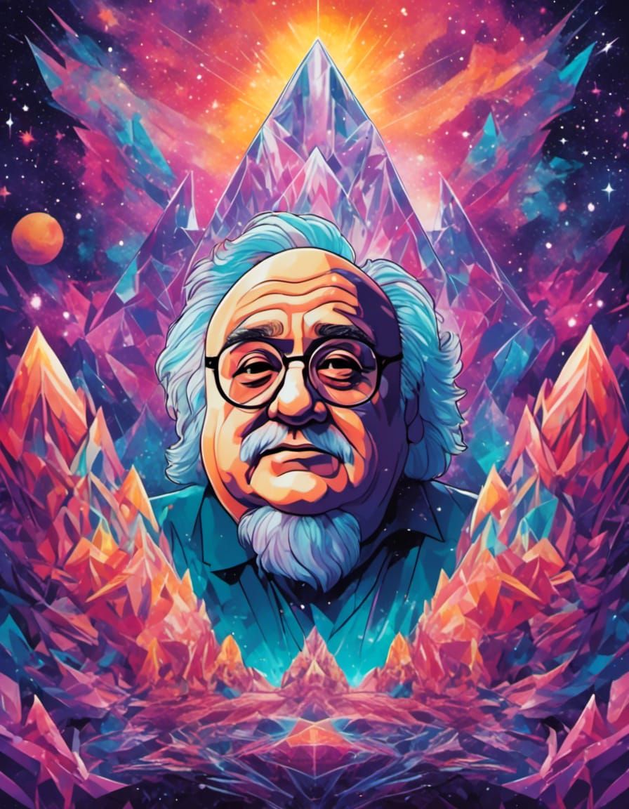 Detailed Portrait of Danny Devito with Cosmic Aesthetic