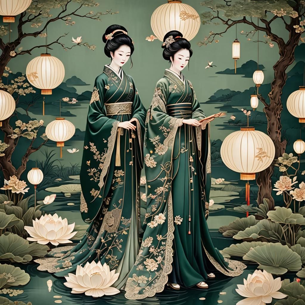 Luxury Onna-Bugeisha in Silk Dress