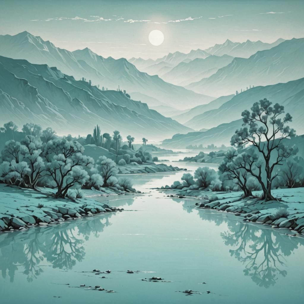 Monochromatic Oceanic Sunset