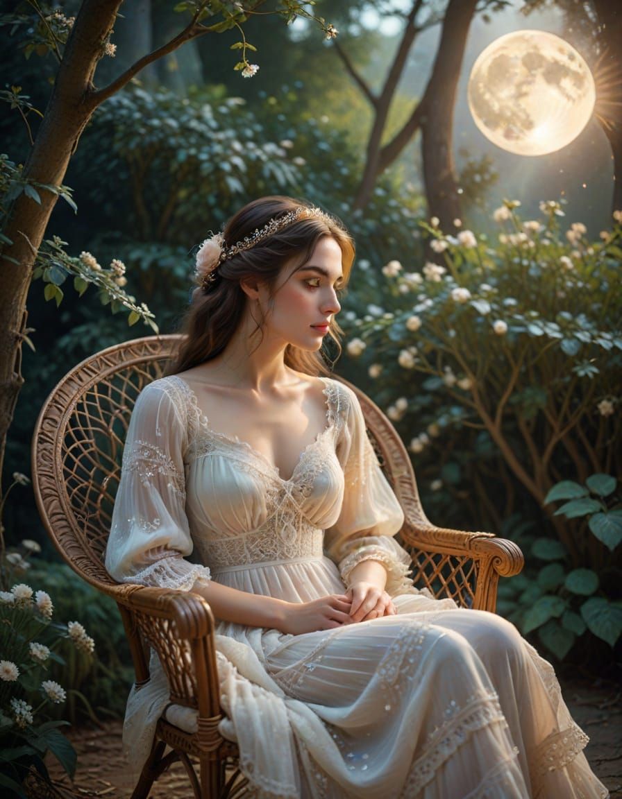 Ethereal Moonlit Portrait in Soft Focus, Inspired by Claude ...