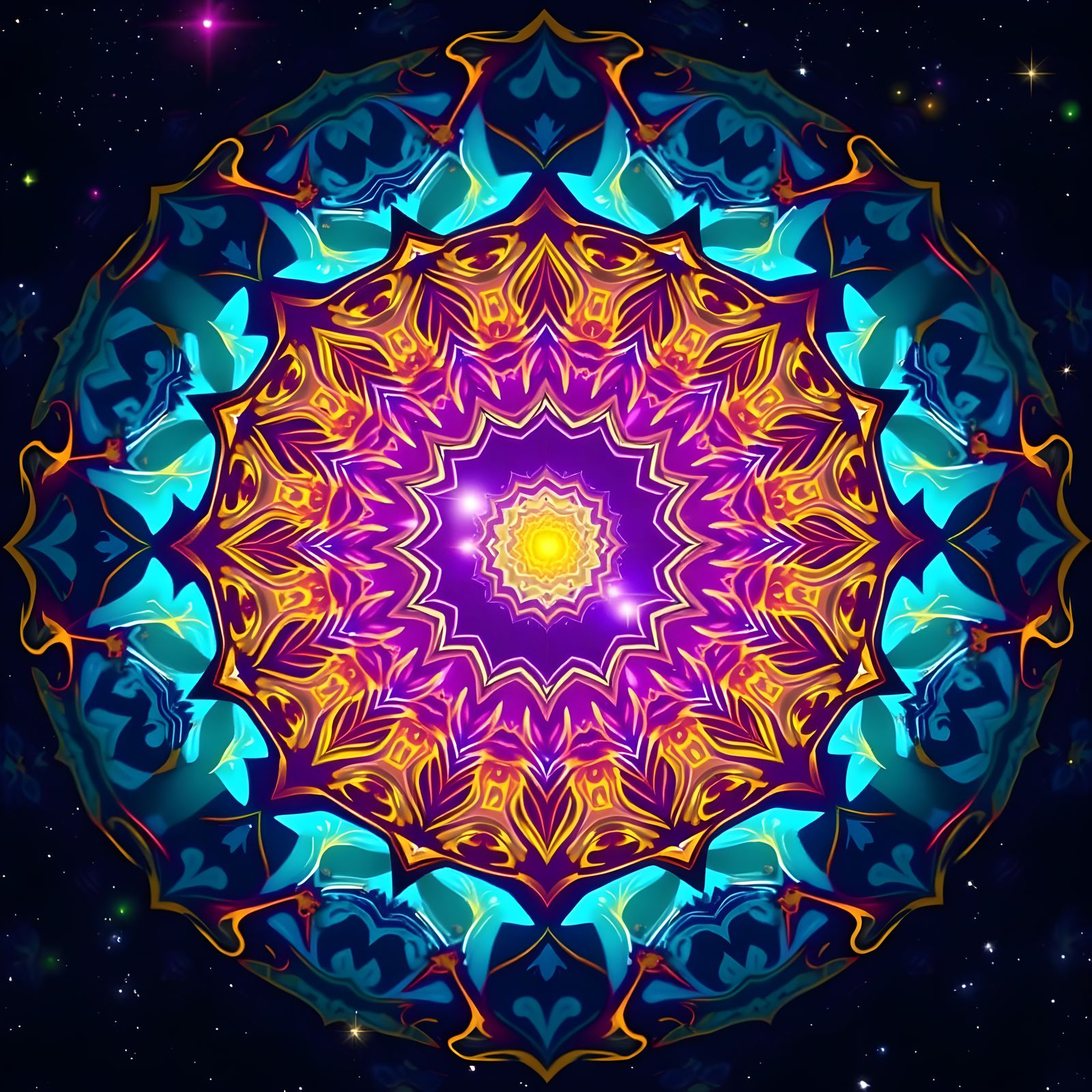 Vibrant Mandala Radiates Energy as Concept Art