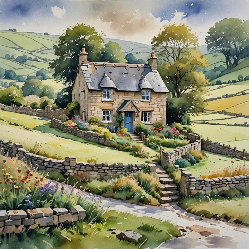 Watercolour Cottage in Serene Yorkshire Countryside
