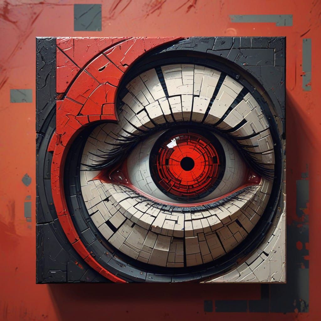 Vibrant Cubist Composition with Geometric Abstraction