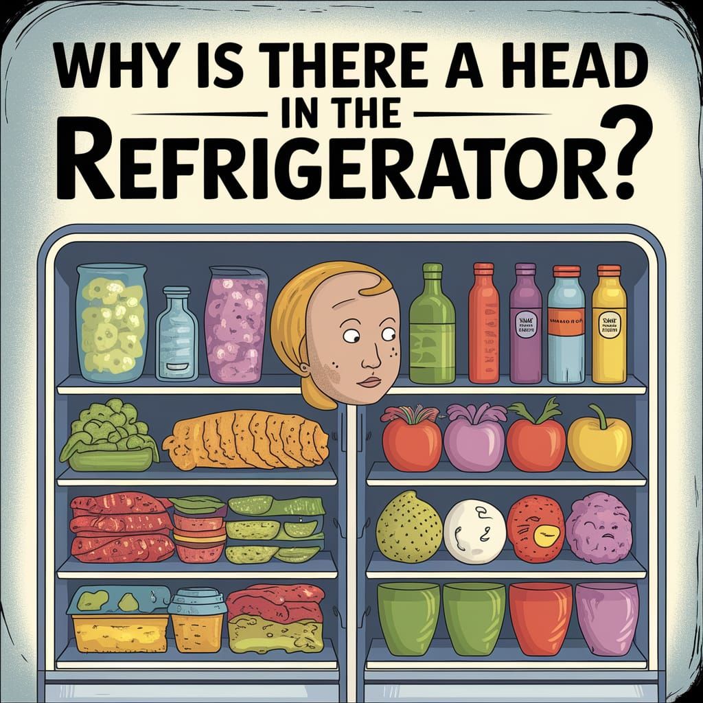 Vintage 1950s Children's Book Cover: Refrigerator Head