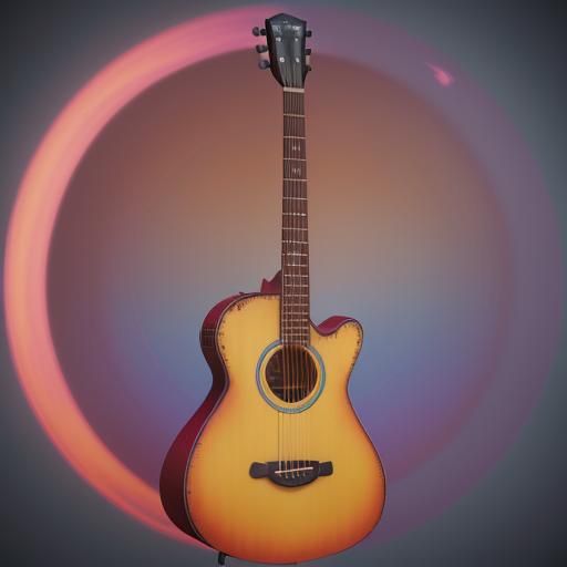 Guitar in Pixar Style 3D Digital Art