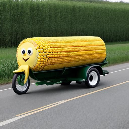 Corn Cob Shaped Vehicle on Wheels