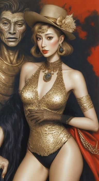 Beauty and the Beast in Art Brut Style