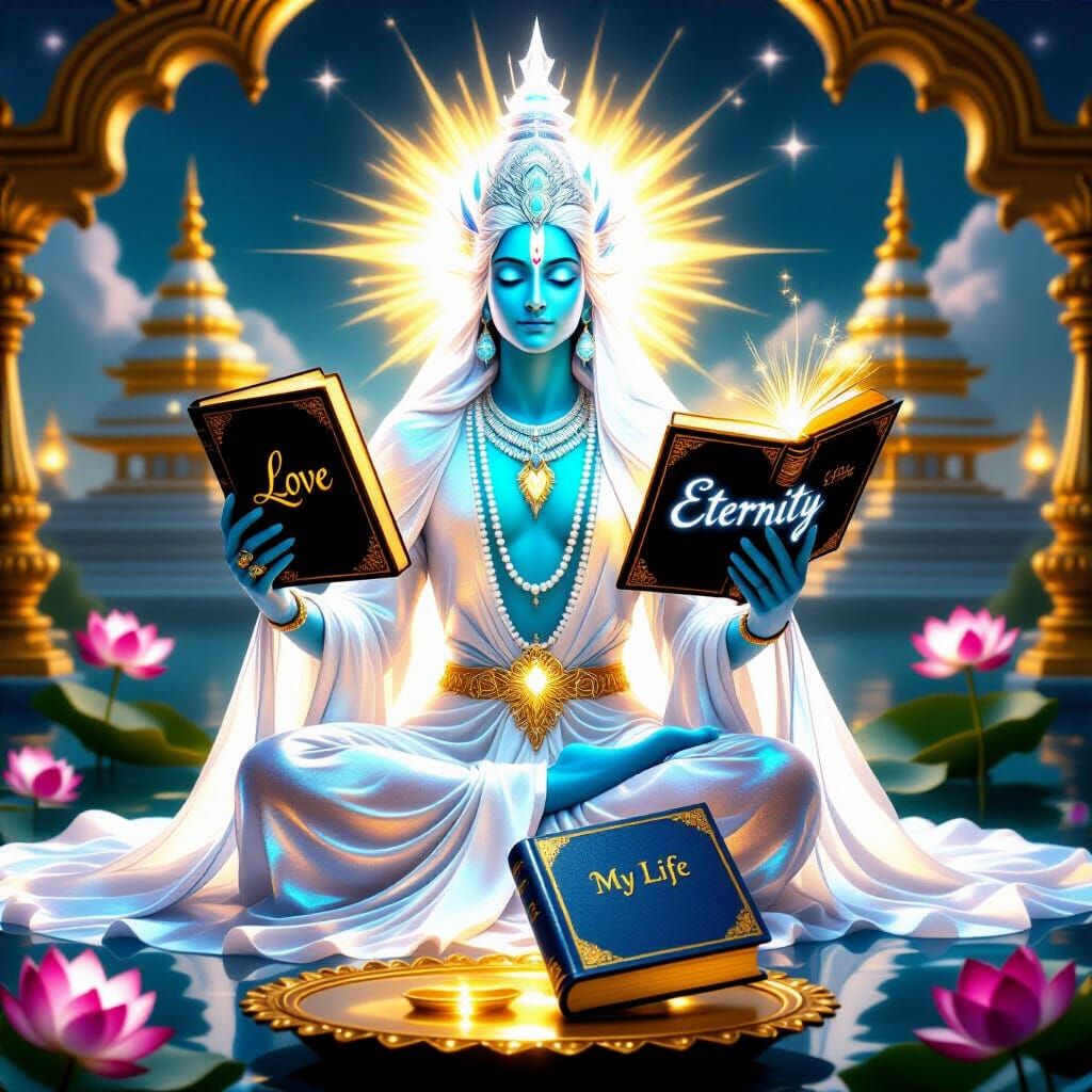 Ethereal Crystalline Being in Divine Radiance