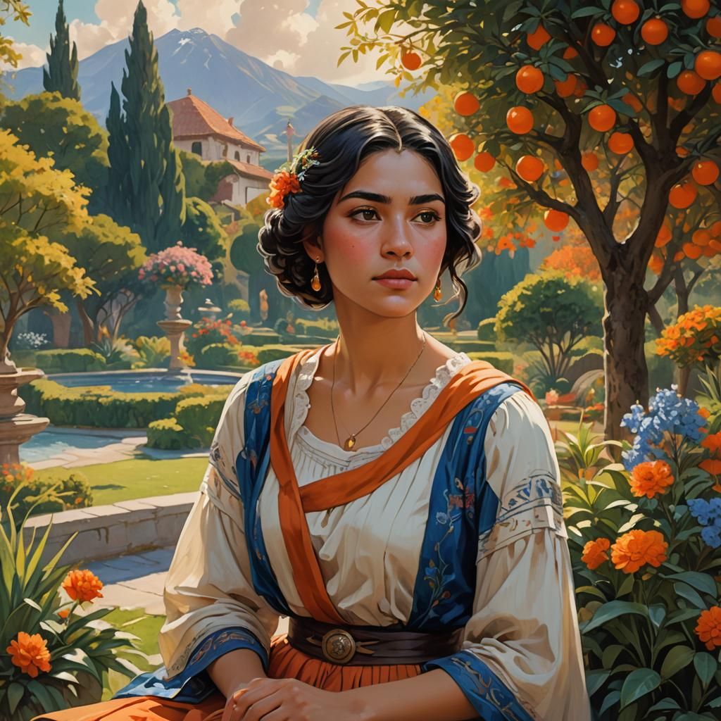 Chilean Woman Portrait, 1928, in Realistic Style