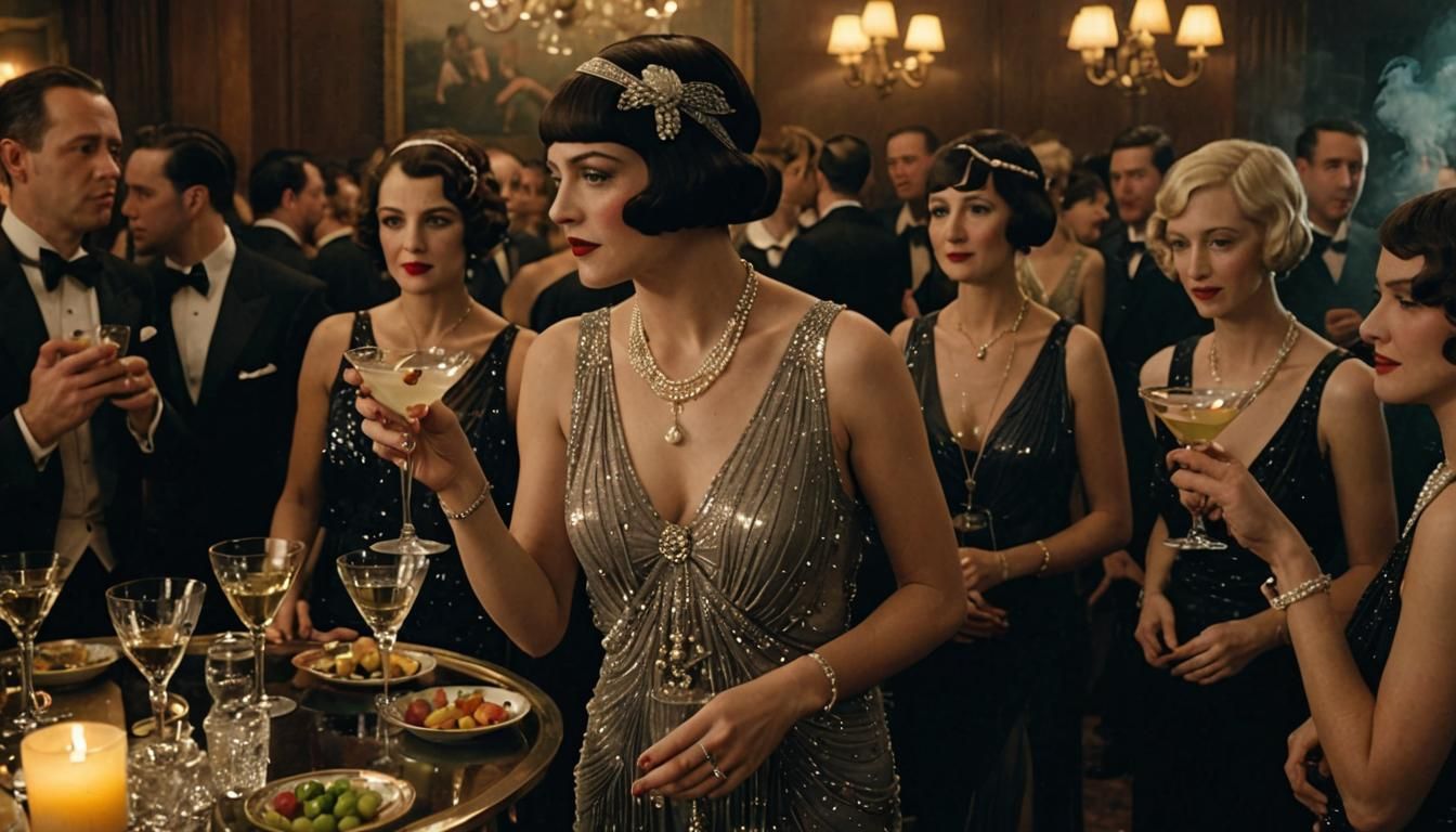 Jazz Age Glamour: Woman in Flapper Dress