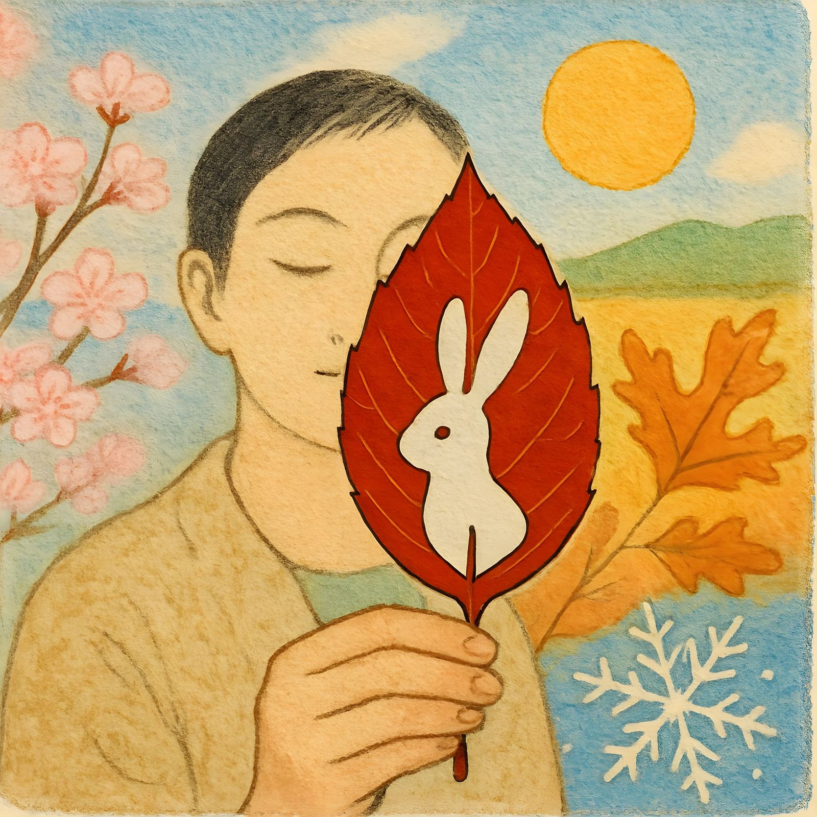 Red Leaf Close-Up: Environmental Art with Seasonal Theme