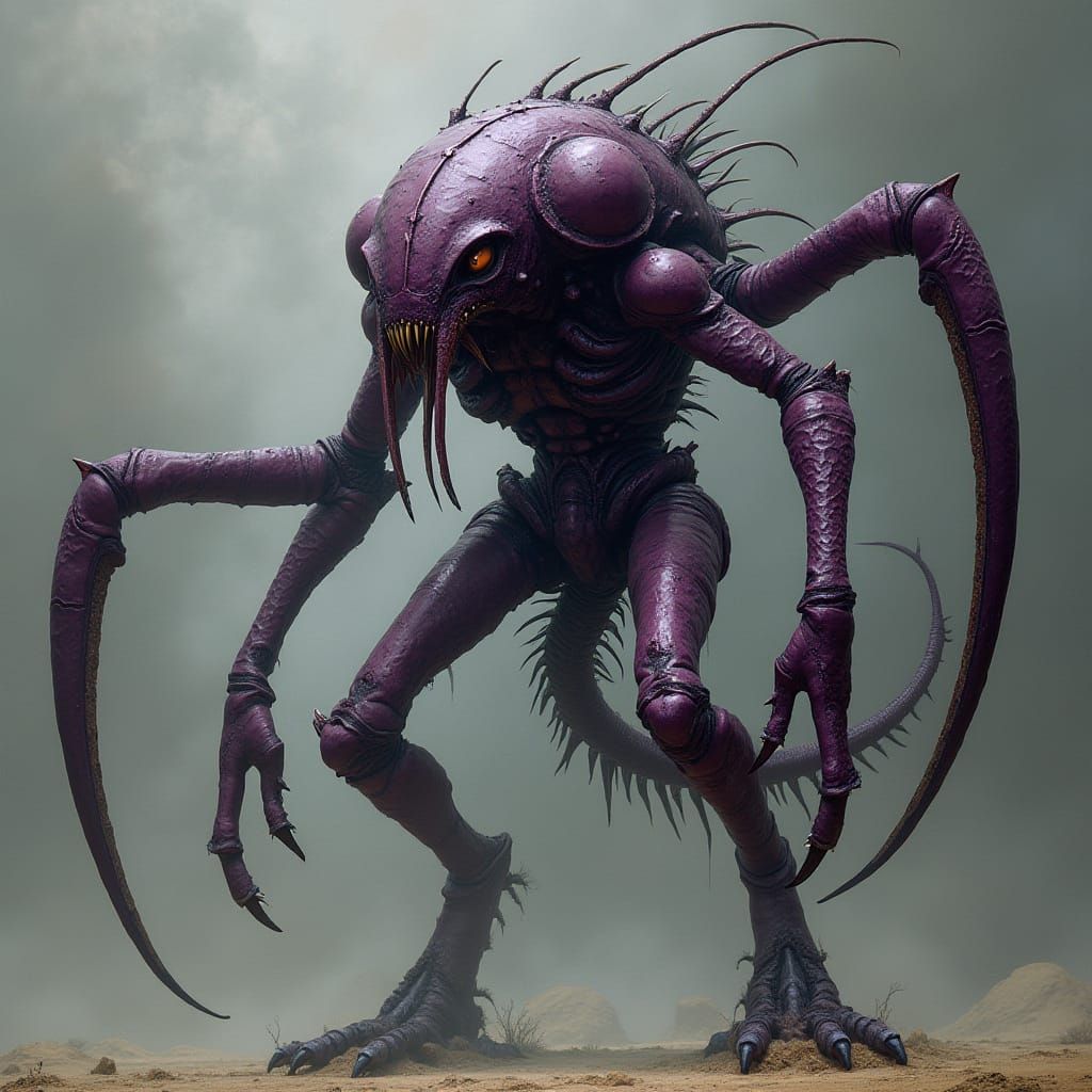 Grim Darkness Tyranid in Purple and Grey