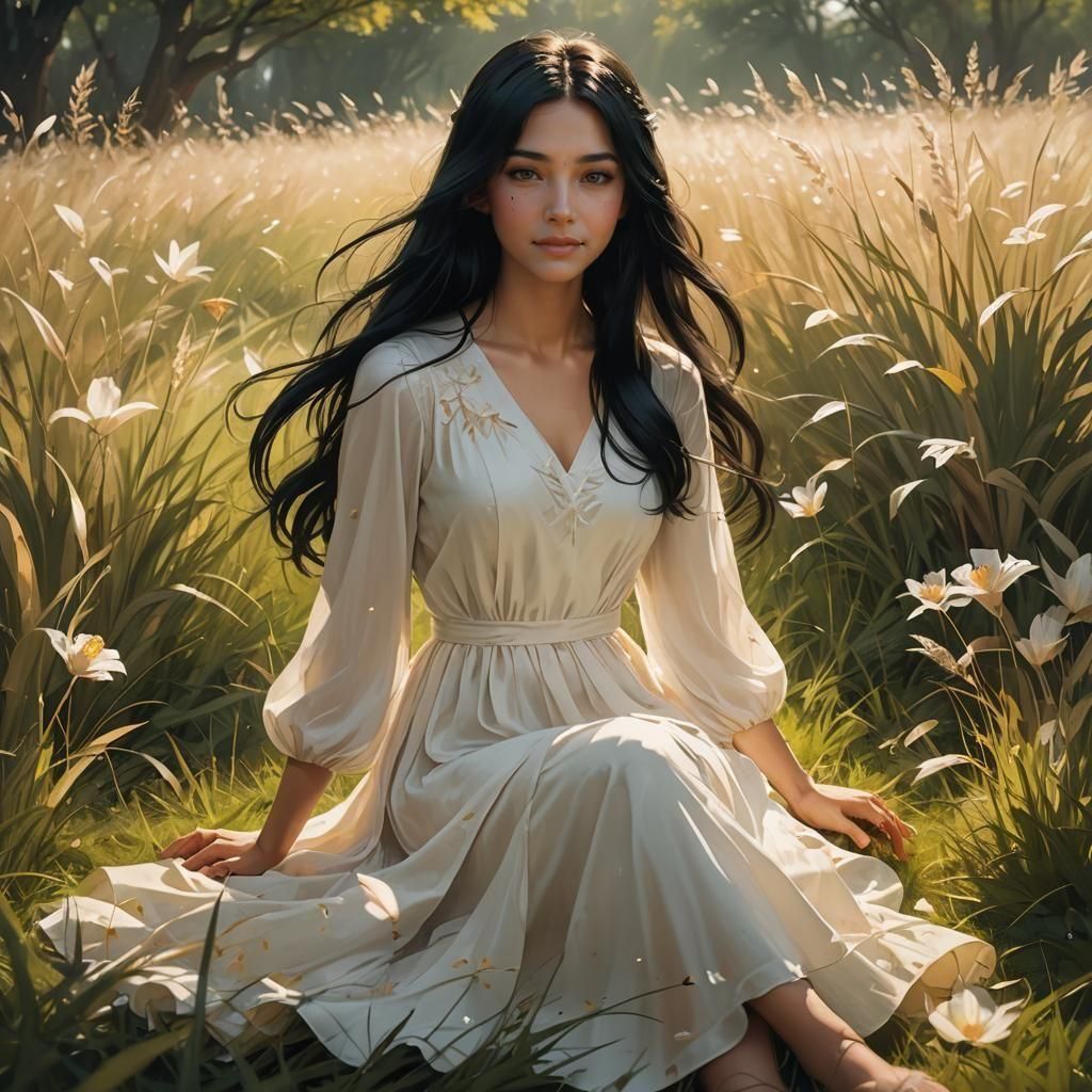 Girl in White Dress: Fantasy Concept Art