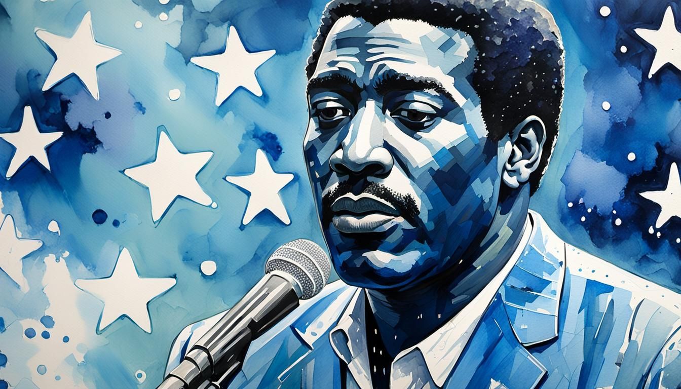 Soul Singer in Pop Art Style Watercolor
