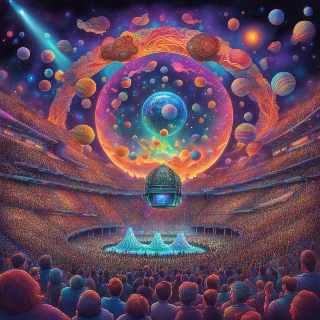 Phish Concert: Holographic Astral Cosmic Illustration