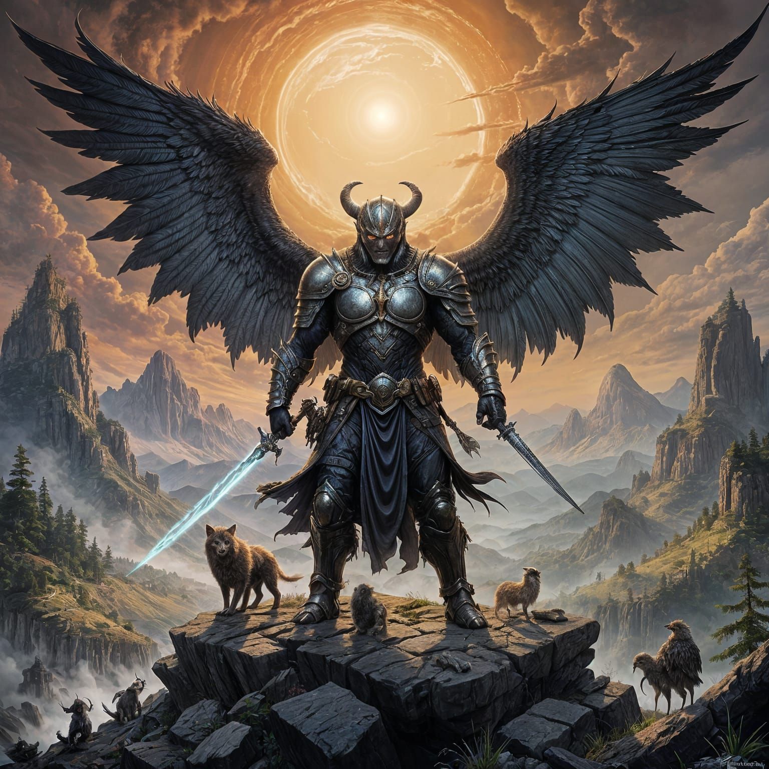 Benevolent God Tending to Vulnerable Creatures