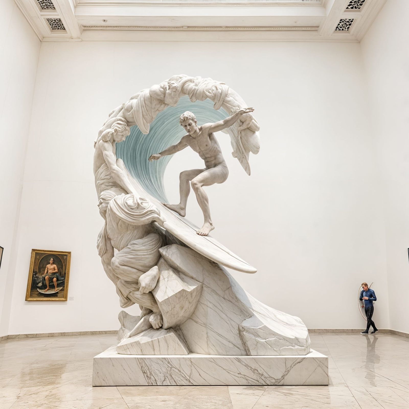 Surfer in the Rip Current, Marble Museum Masterpiece