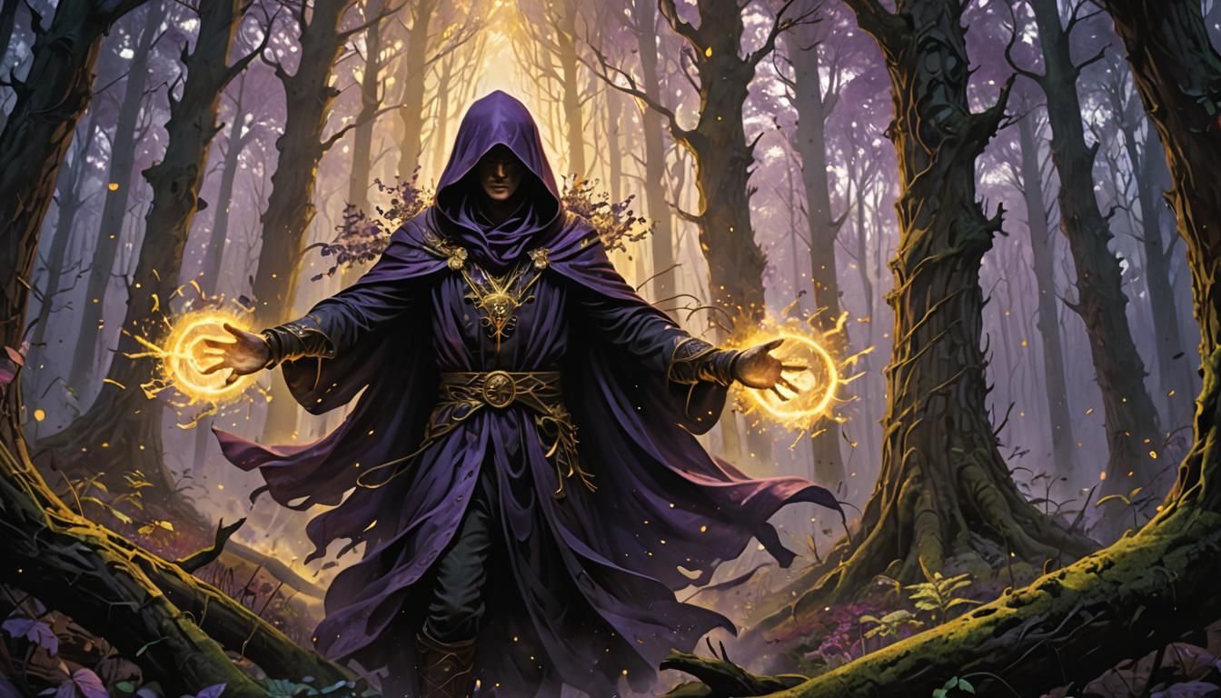 Mystical Forest Explosion in Dark Fantasy Art