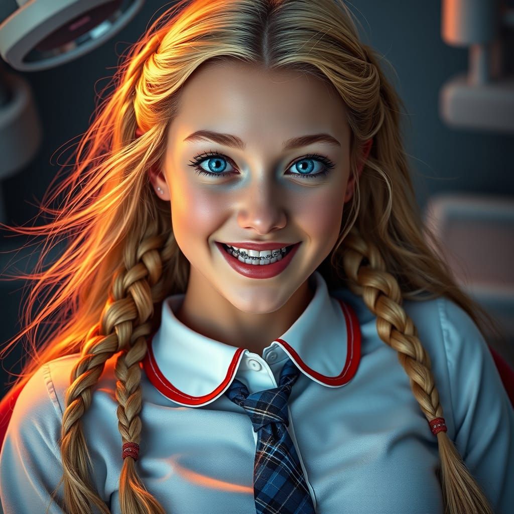 Young Woman Preparing for Braces in a Stunning Dental Office