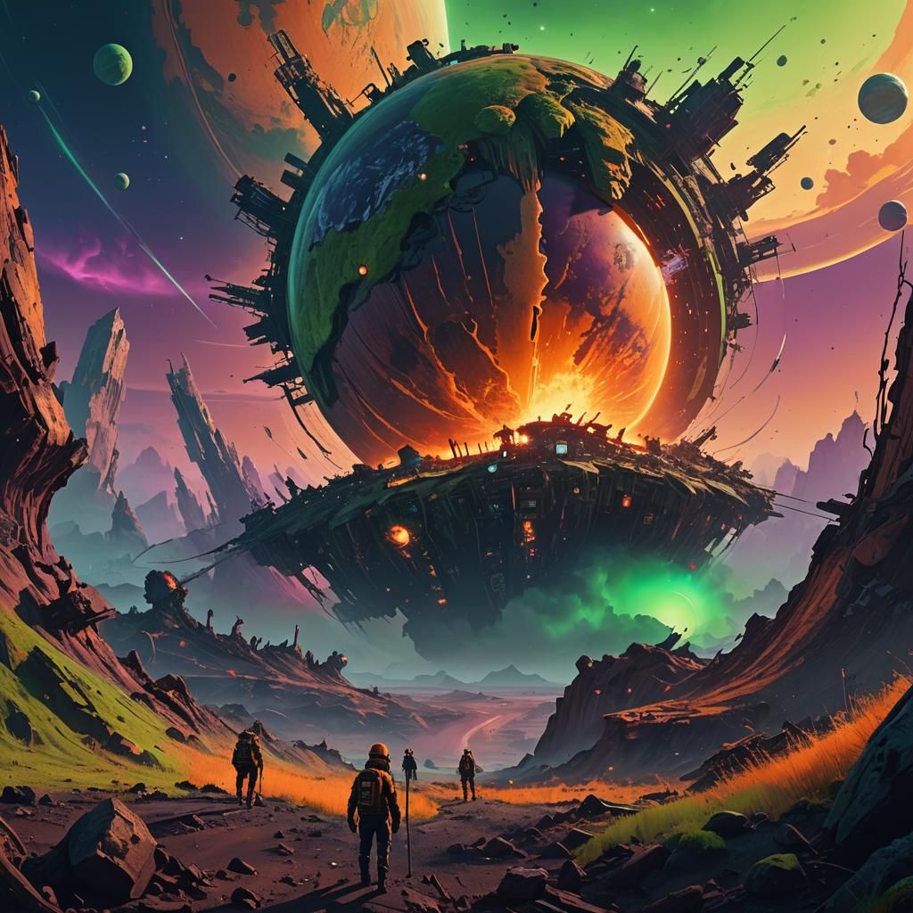 Earth Surrounded by Toxic Glow: Fantasy Concept Art