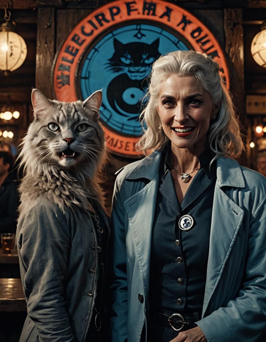 Vampire, Cat, and Boy at 'Crepuscolo' Bar