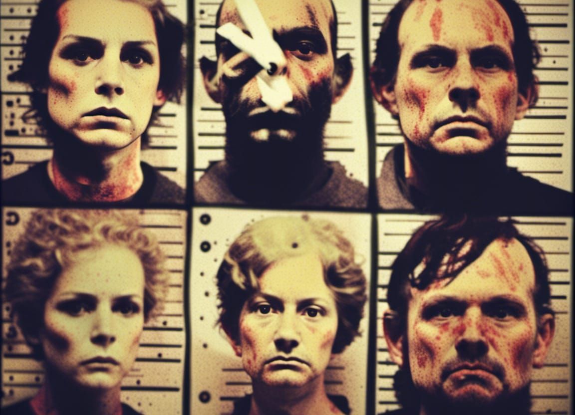 Serial Killer Mugshots in Cross-Processed Style