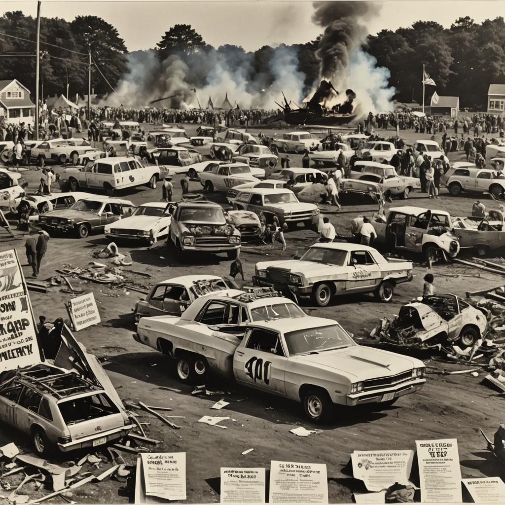 Surreal Bonfire with Grateful Dead and Pirate Ships