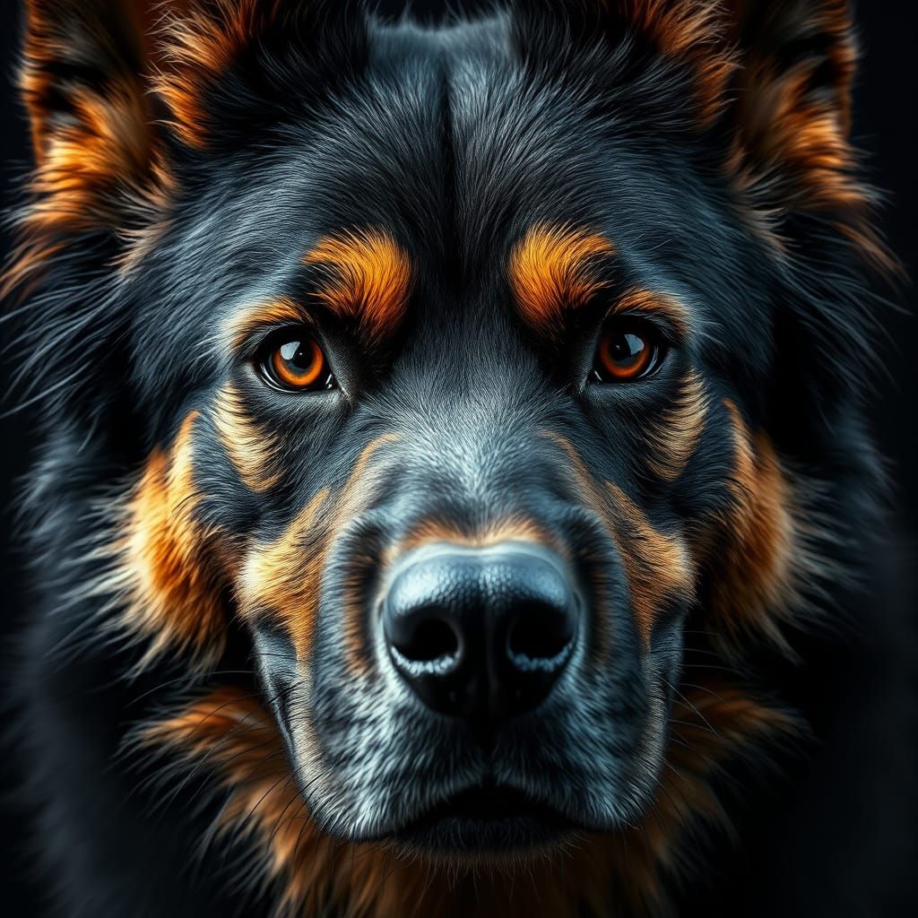 Majestic Hovawart Dog in Hyper-Realistic Digital Art