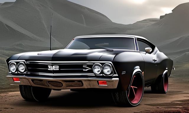 Dystopian 1968 Chevelle: Post-Apocalyptic Sci-Fi Concept