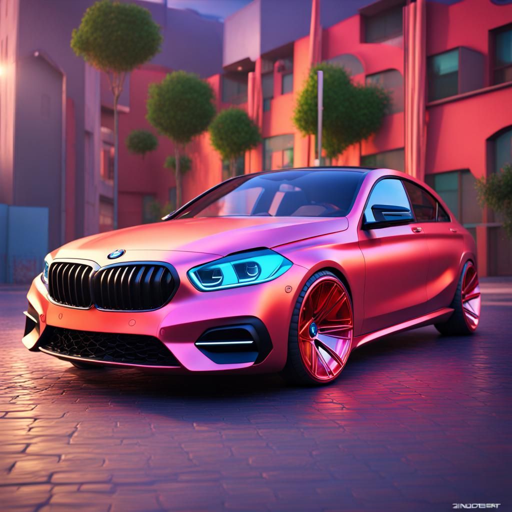 BMW and Mercedes-Benz with Custom Wheels: 3D Digital Art