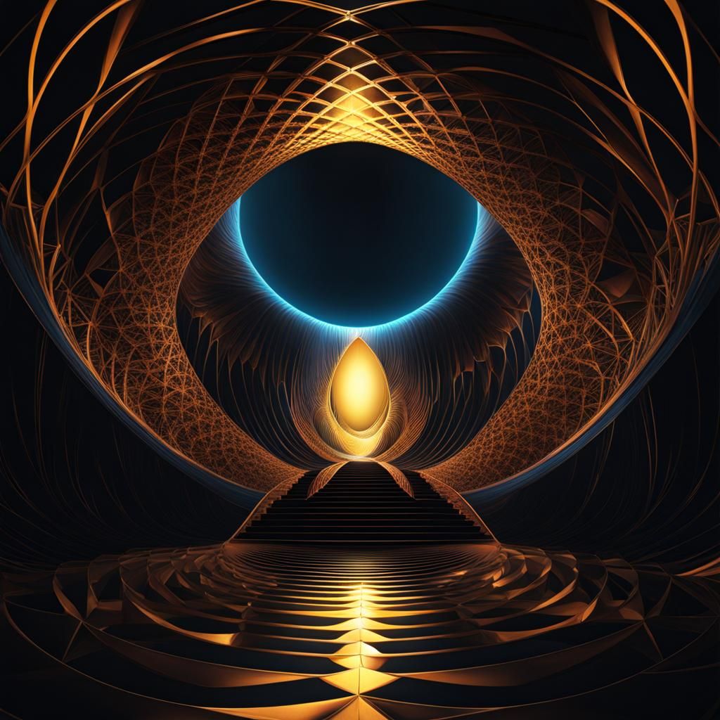 Abstract Fractal Dark Parabola Design