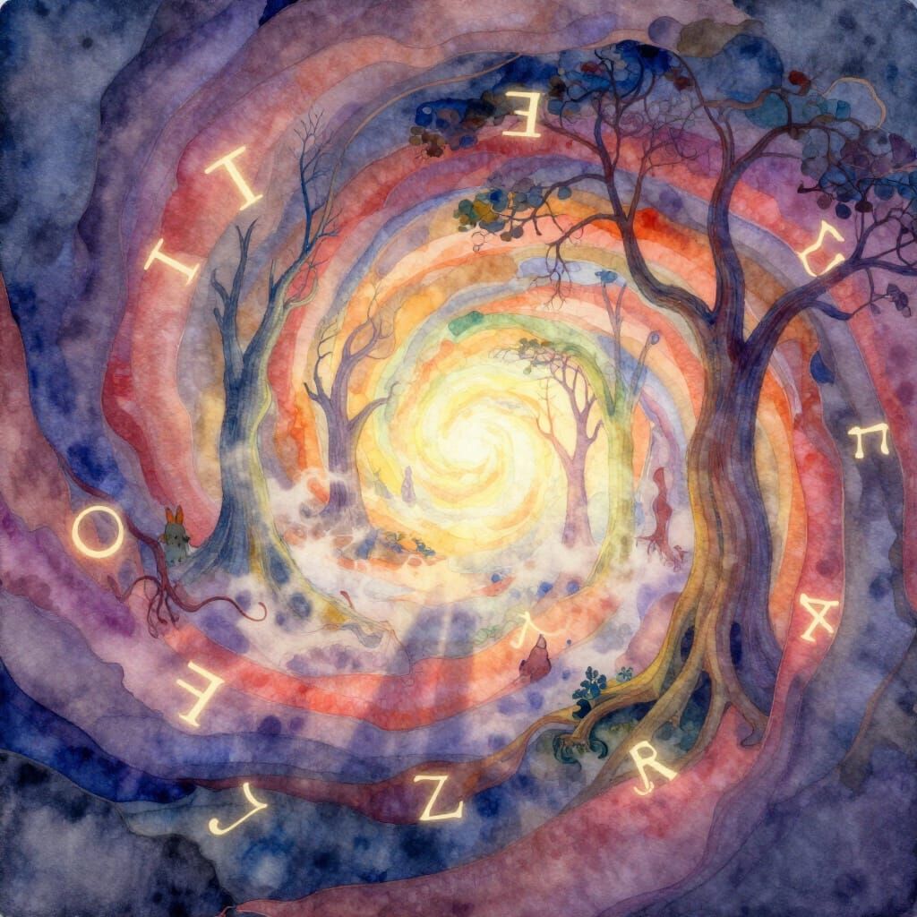 Ethereal Watercolor Vortex of Creative Flow