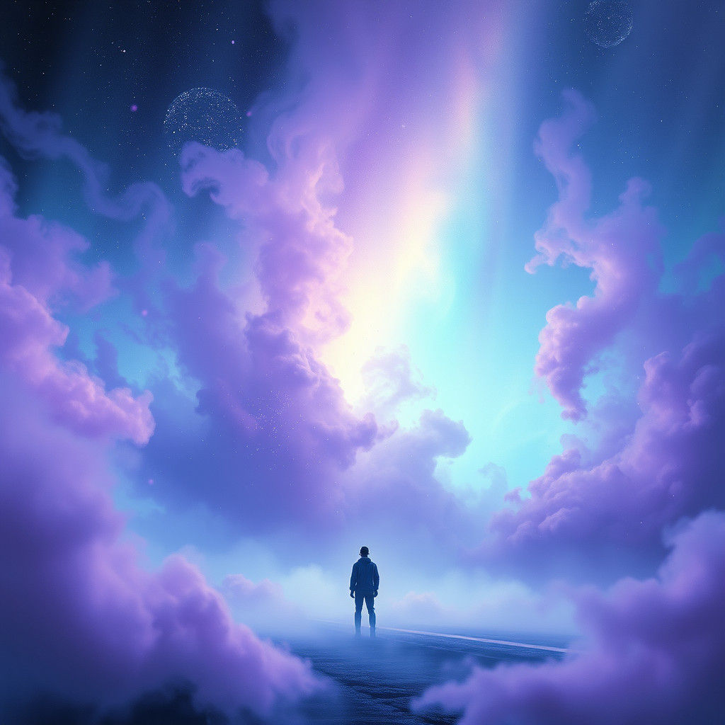 Ethereal Figure in Dreamlike Surreal Landscape