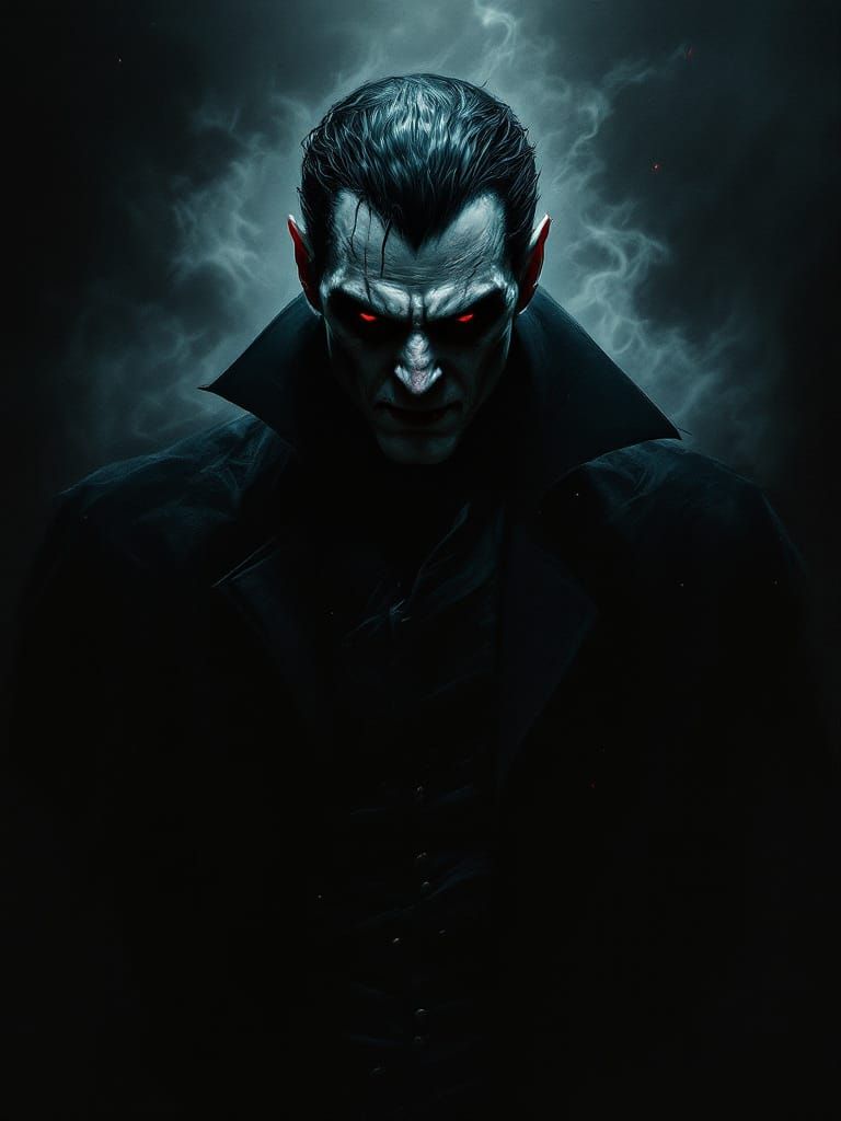 Dracula Portrait with Dramatic Lighting