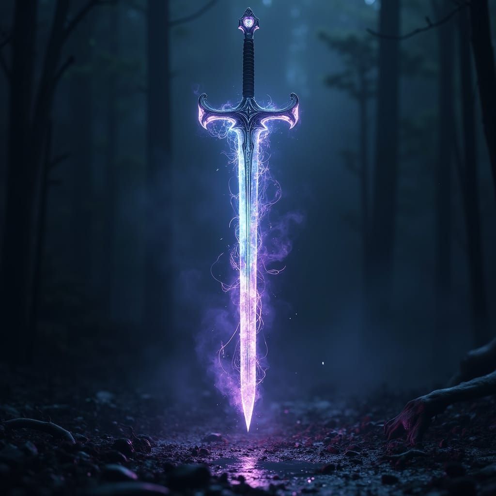 Ethereal Blade of Shadows, Illuminated by Darkness